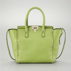 Valentino Rockstud Medium Tote Bag, Pop Apple